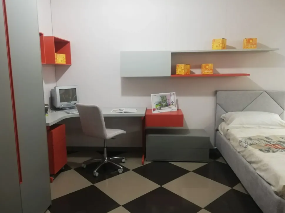 Cameretta Young collection Moretti compact camerette in laccato opaco a prezzo Outlet