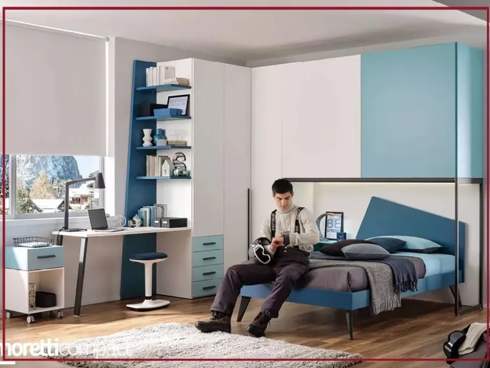 Cameretta Young yc313 Moretti compact camerette con letto a ponte scontata