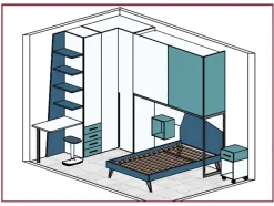 Cameretta Young yc313 Moretti compact camerette con letto a ponte scontata