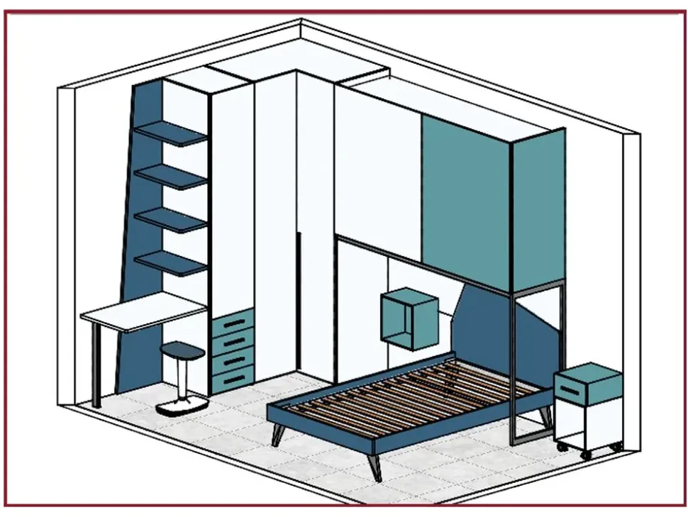 Cameretta Young yc313 Moretti compact camerette con letto a ponte scontata