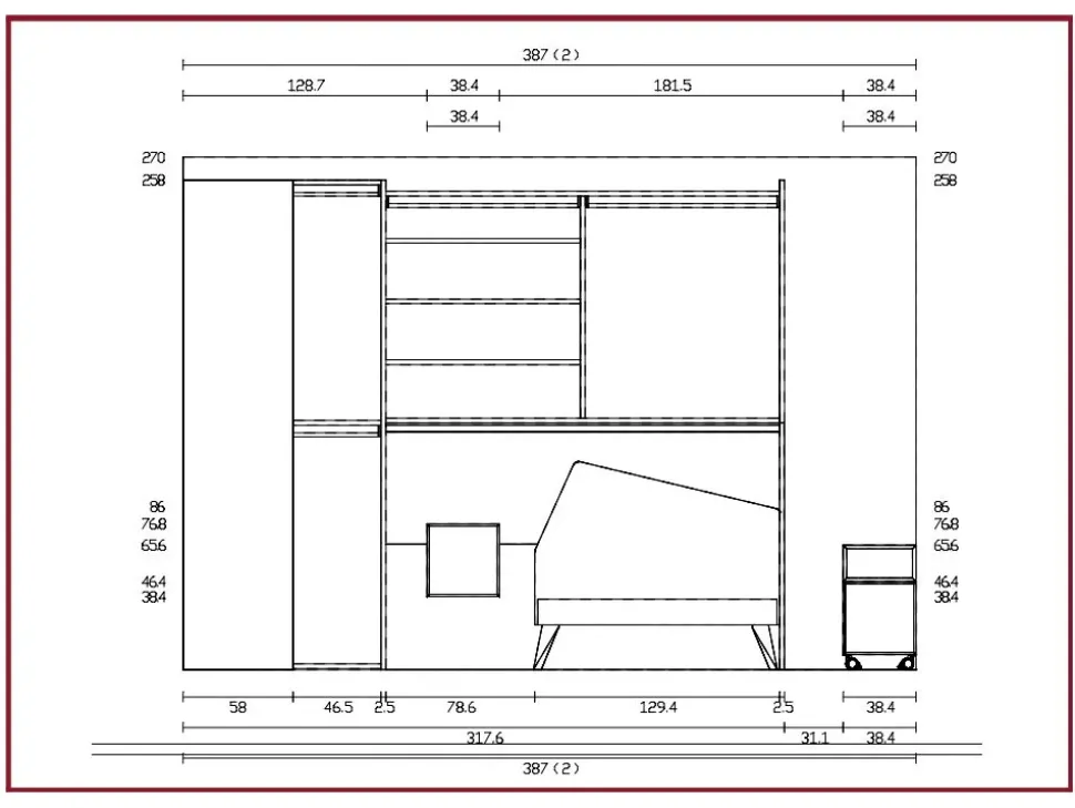 Cameretta Young yc313 Moretti compact camerette con letto a ponte scontata