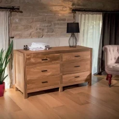 Cassettiera Cassettiera 6 cassetti teak Outlet etnico in Legno in offerta