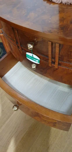 Cassettiera Classica modello Ovale in radica con ribalta a marchio Artigianale a prezzo scontato