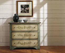 Cassettiera Country modello Comò laccato con decori stile 700 in promo-sconto del 50% a marchio Artigianale a prezzo Outlet