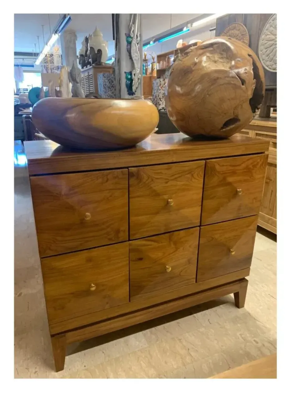 Cassettiera Etnica modello Mobile cassettiera teak 6c a marchio Outlet etnico a prezzo scontato