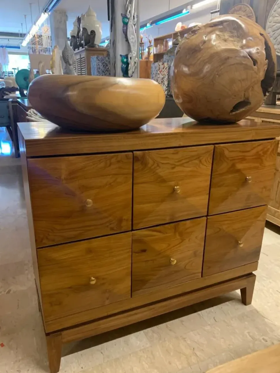 Cassettiera Etnica modello Mobile cassettiera teak 6c a marchio Outlet etnico a prezzo scontato