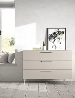 Cassettiera in Laminato Como grigio con gambe Novamobili in Offerta Outlet