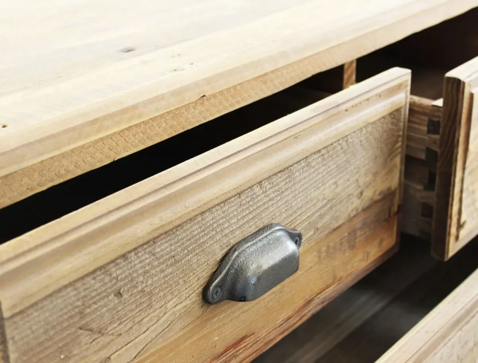 Cassettiera in Legno Legno riciclato 5c Outlet etnico a prezzo scontato