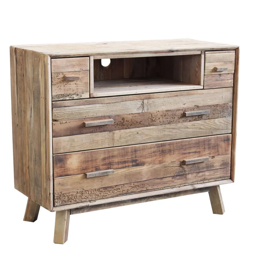 Cassettiera in Legno Legno riciclato Outlet etnico a prezzo Outlet