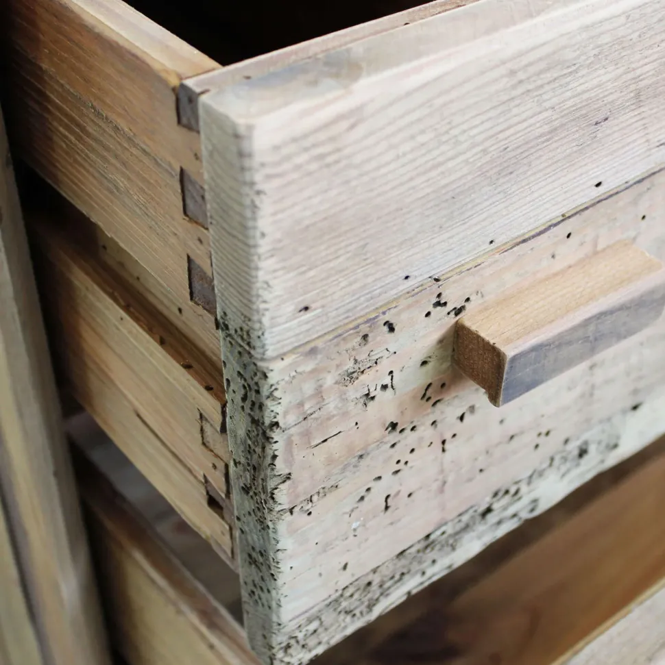 Cassettiera in Legno Legno riciclato Outlet etnico a prezzo Outlet