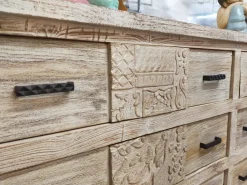 Cassettiera India Outlet etnico in Legno con forte sconto