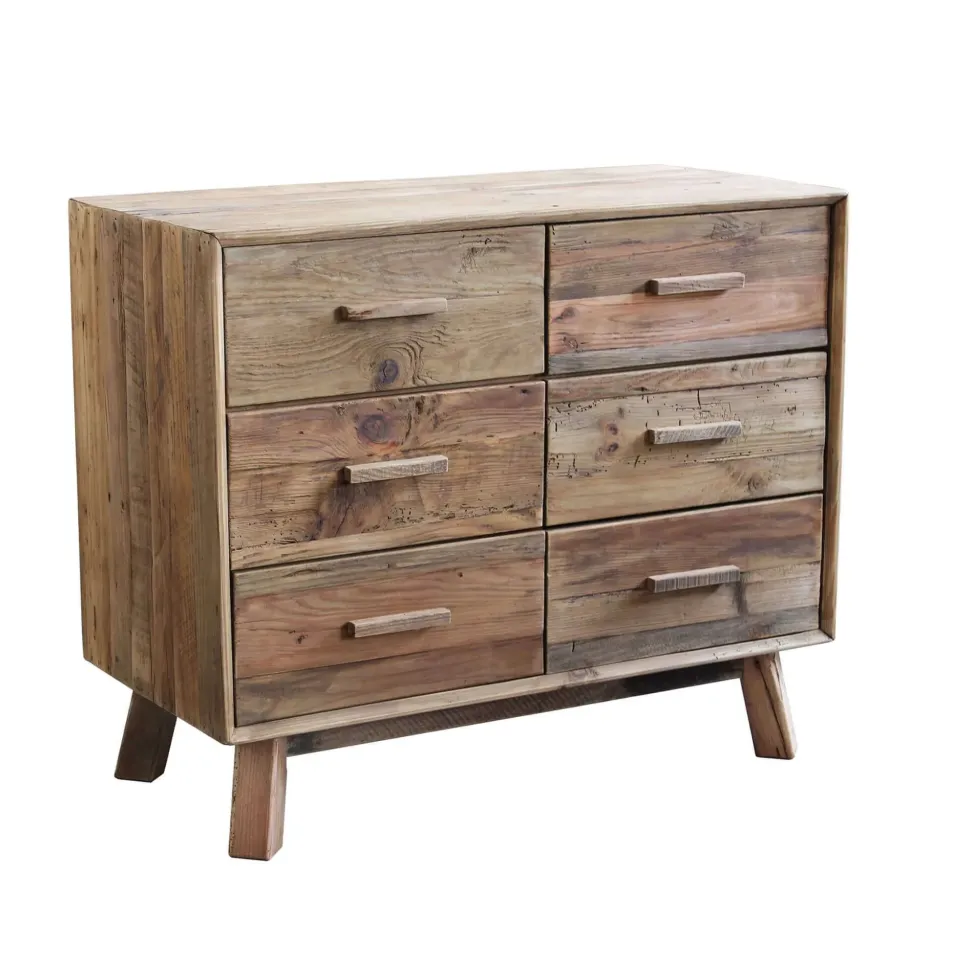 Cassettiera Legno riciclato Outlet etnico in Legno a prezzi convenienti