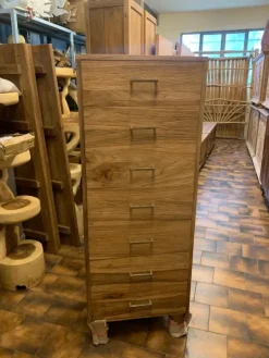 Cassettiera modello Cassettiera teak 7css in Legno Outlet etnico scontata