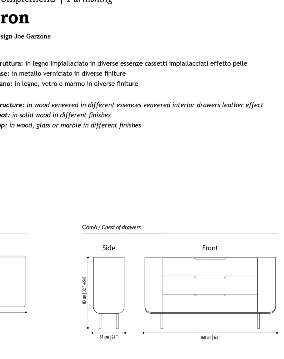 Comò Iron Golden night in legno a prezzo ribassato