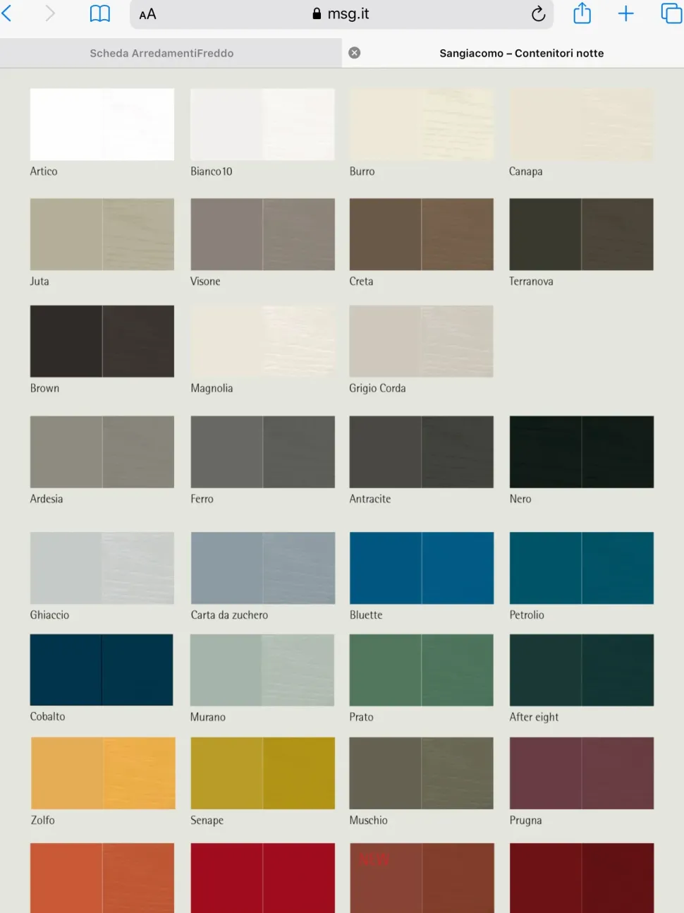 Comodini Cidori comodino Sangiacomo OFFERTA OUTLET