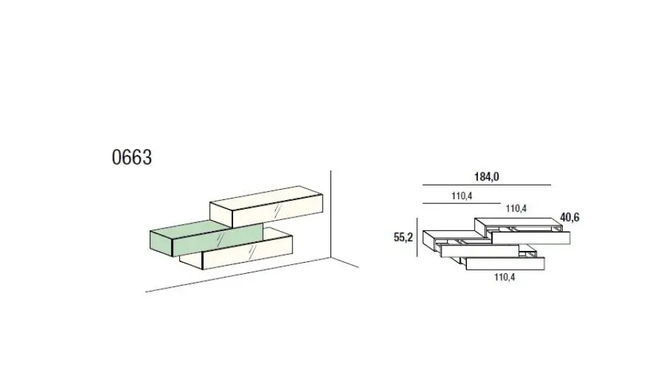Comodino Como' 0663 di Lago scontato del 22%