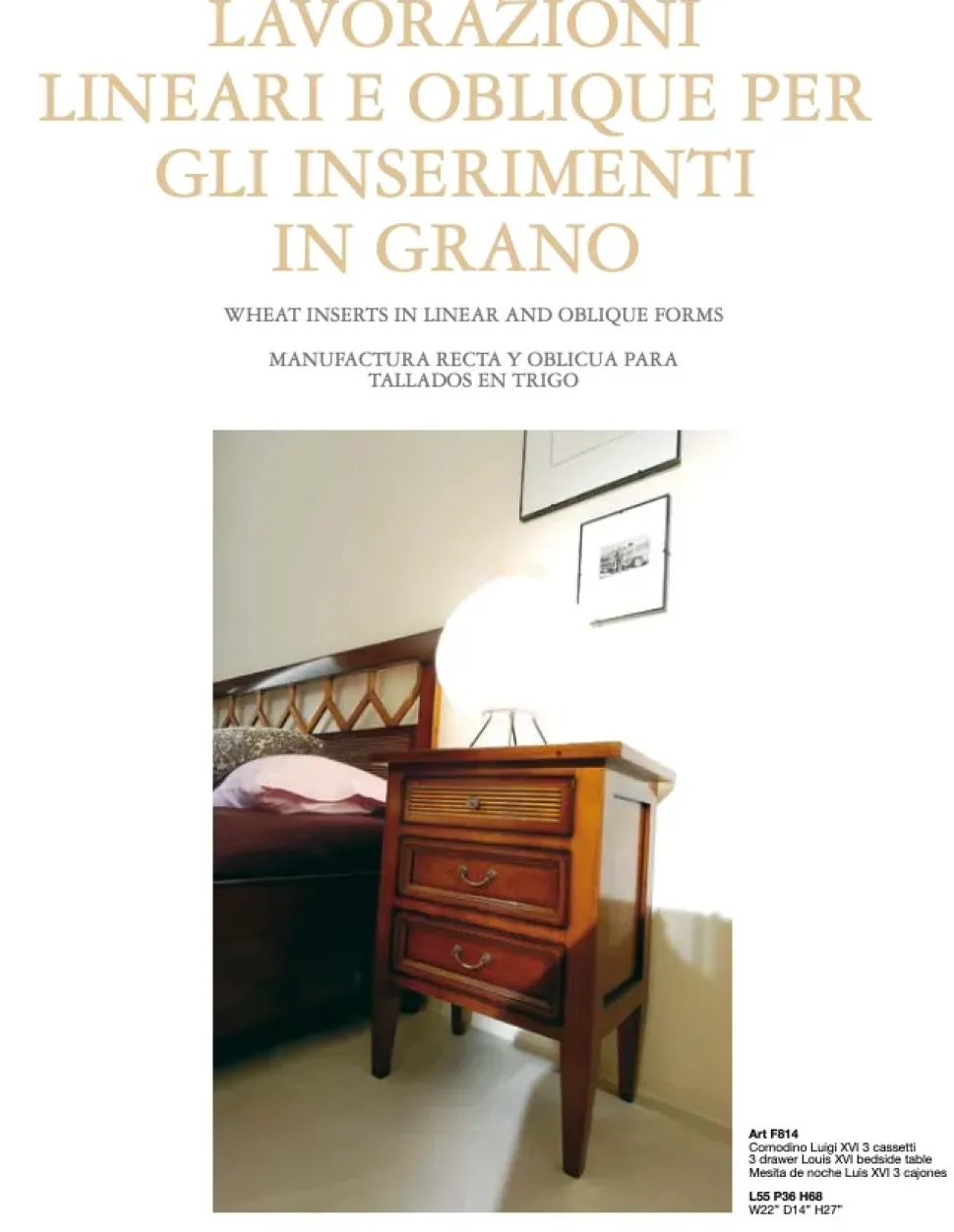 Comodino Comodino f814 Falegnameria italiana scontato per una camera da letto classica