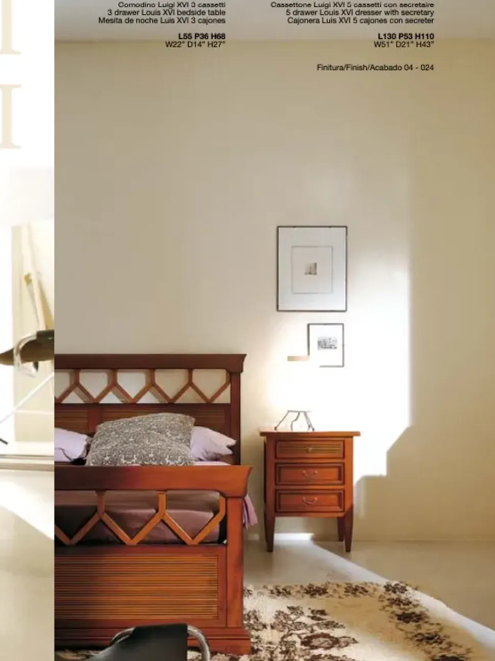 Comodino Comodino f814 Falegnameria italiana scontato per una camera da letto classica