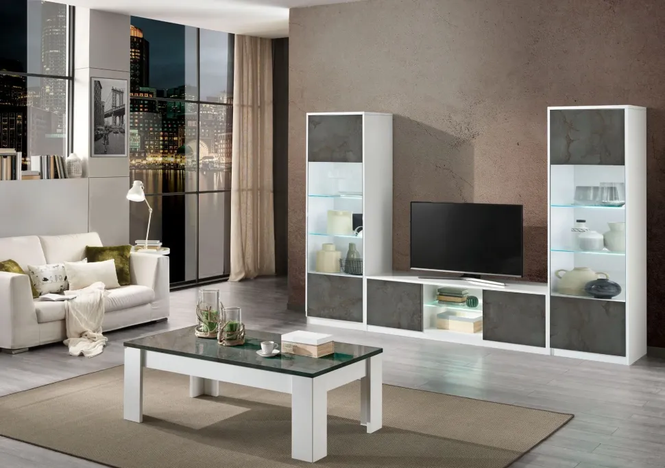 Composizione per il living modello Soggiorno giada comp.02 di Artigianale in Offerta Outlet