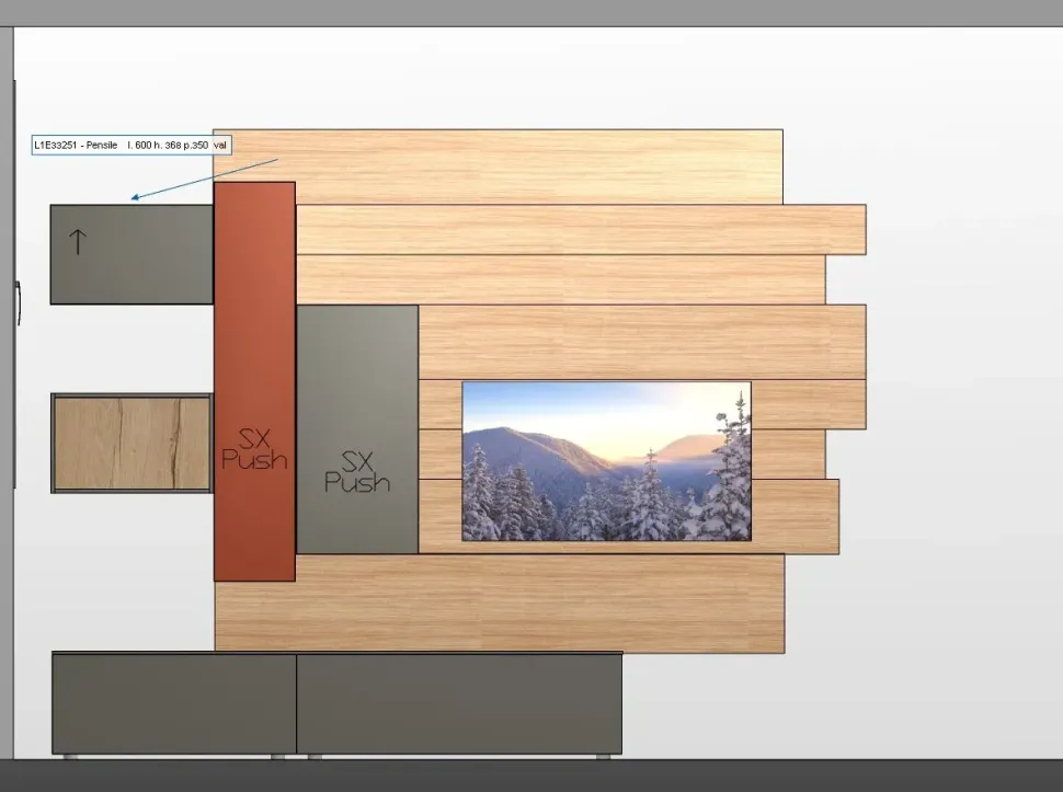 Composizione per il living modello Living di Orme a prezzo scontato