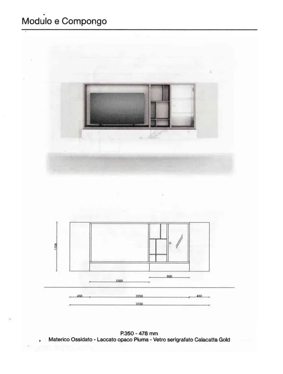 Composizione per il living modello Orme day 02 di Orme a prezzo Outlet
