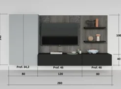 Composizione per la zona giorno modello Skyline  di Astor mobili a prezzo Outlet