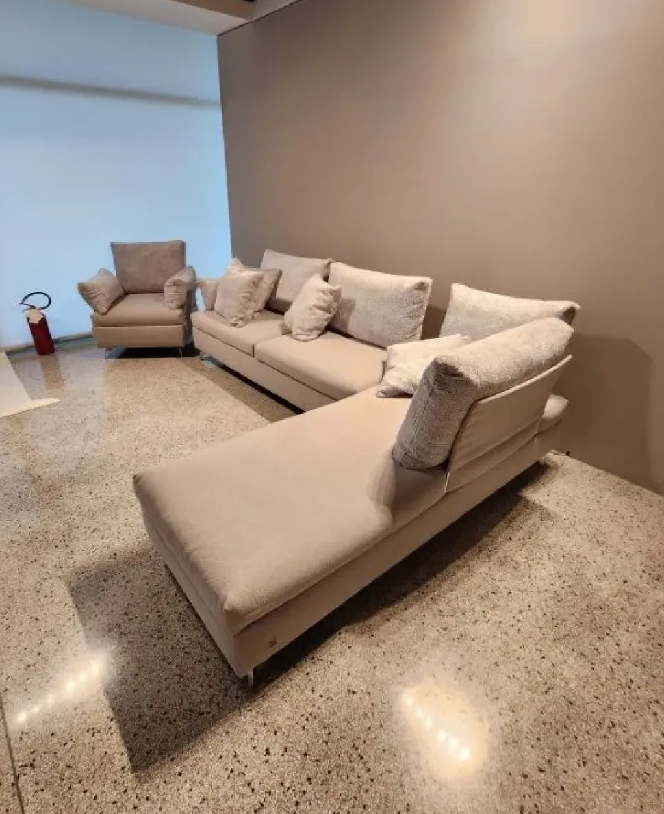 Con penisola Md work Divano pronta consegna in fibralatex PREZZI OUTLET sconto 40%