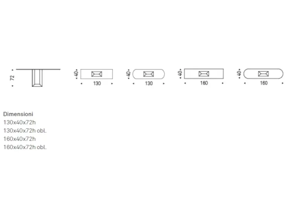 Consolle in stile Moderno in vetro Cattelan Diapason