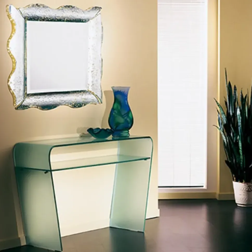 Consolle modello Rebecca in cristallo curvato Collezione esclusiva scontata del 50%