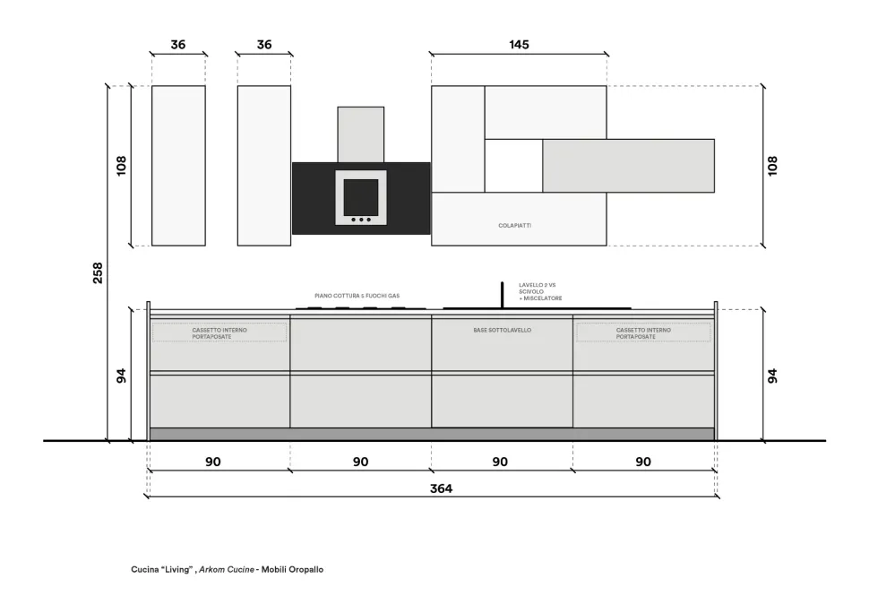 Cucina a PREZZI OUTLET in legno Artigianale -65%