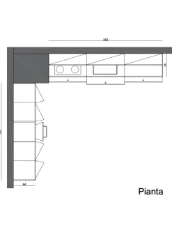 Cucina a PREZZI OUTLET in laminato opaco Poliform -45%