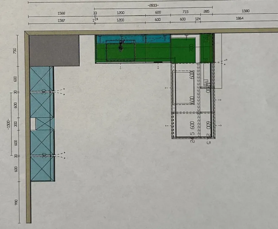 Cucina a PREZZI OUTLET in laminato materico Ernestomeda -50%