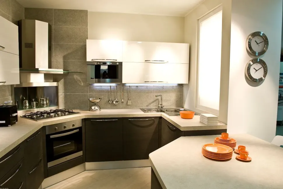 Cucina a PREZZI OUTLET in laminato materico Veneta cucine -50%