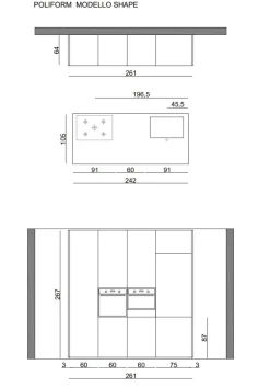 Cucina a prezzo ribassato con isola moderna Shape Poliform
