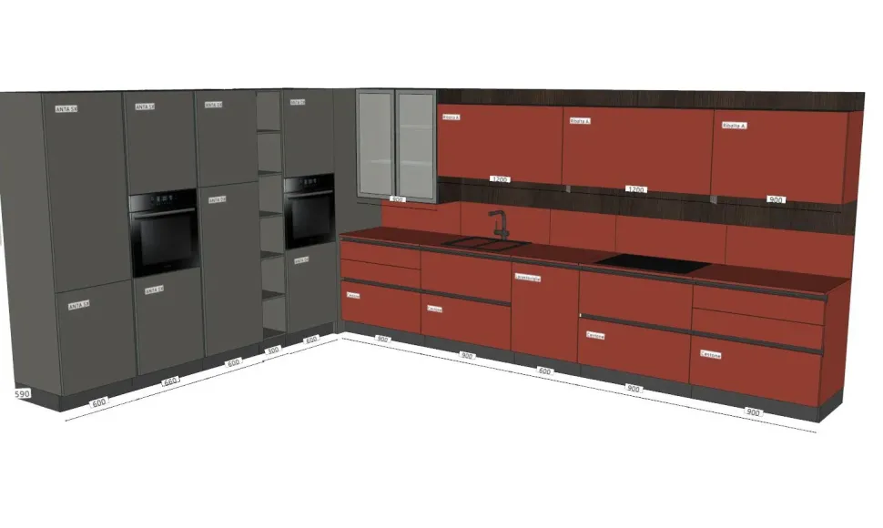 Cucina a prezzo ribassato ad angolo moderna Easy Ar-due