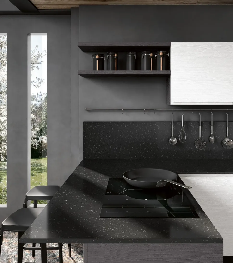 Cucina a prezzo ribassato con penisola moderna Zenit Essebi