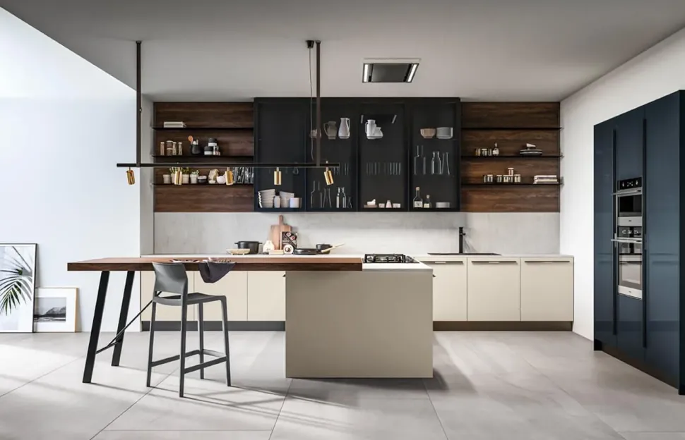 Cucina a prezzo scontato con penisola moderna Round5 Arredo3