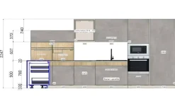 Cucina a prezzo scontato con penisola design Natural Moretti compact