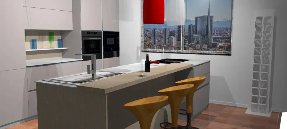 Cucina a prezzo scontato con isola moderna Mk18 Antares