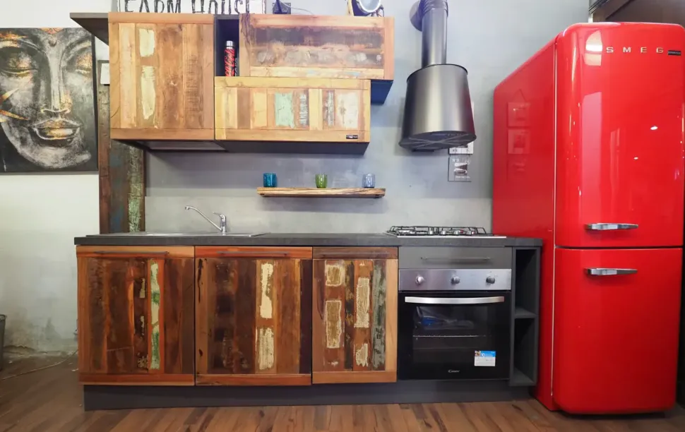 Cucina a prezzo scontato lineare industriale Cucina modello recicle industrial Nuovi mondi collection