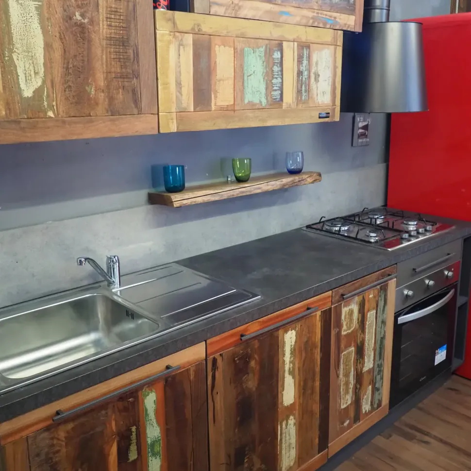 Cucina a prezzo scontato lineare industriale Cucina modello recicle industrial Nuovi mondi collection