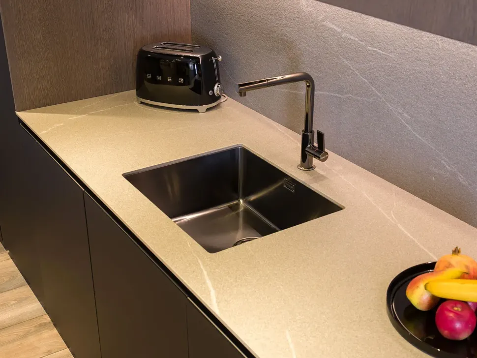 Cucina a prezzo scontato lineare moderna Plan 03 outlet Diotti.com