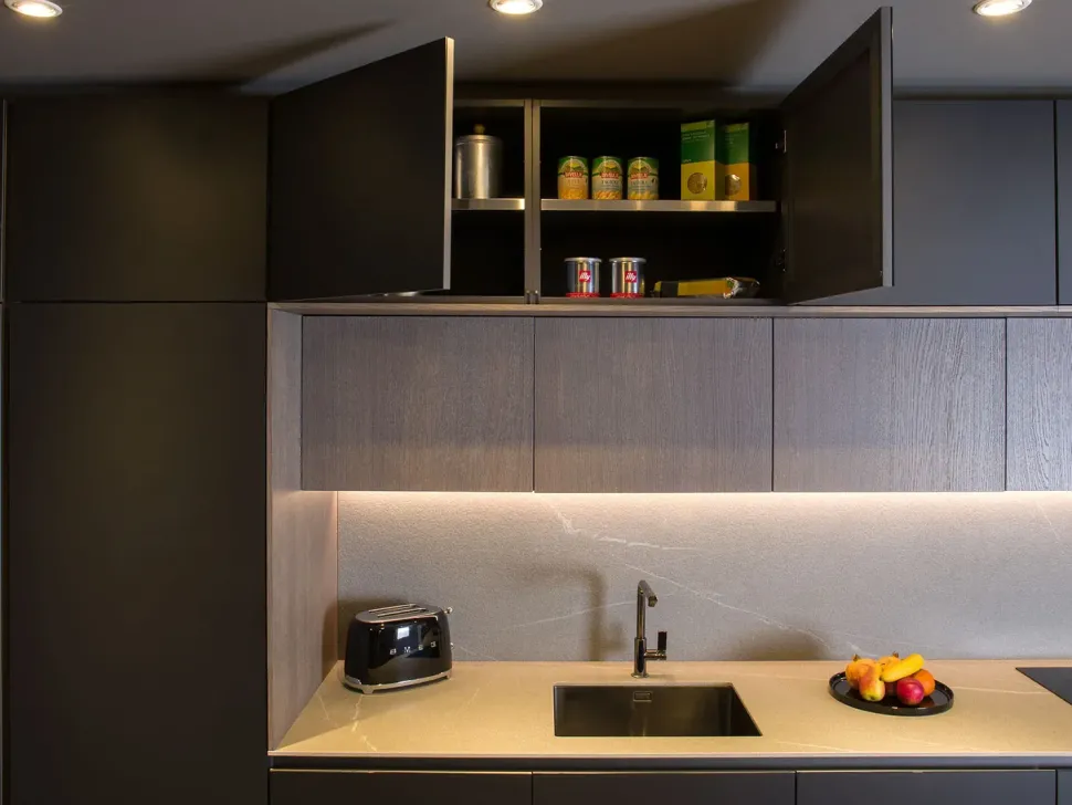 Cucina a prezzo scontato lineare moderna Plan 03 outlet Diotti.com