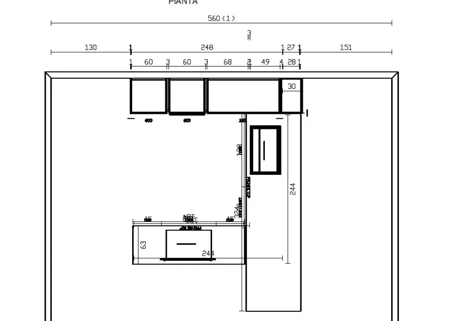 Cucina a prezzo scontato ad angolo moderna Capri bianca e noce Imab