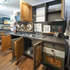 Cucina a prezzo scontato lineare provenzale Cucina nordic vintage style in legno Nuovi mondi collection