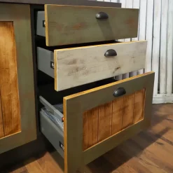 Cucina a prezzo scontato lineare provenzale Cucina nordic vintage style in legno Nuovi mondi collection