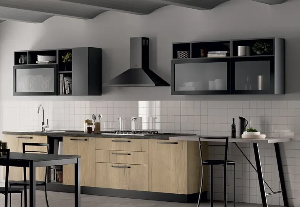 Cucina ad angolo americano Domino industriale Primacucine a prezzo ribassato