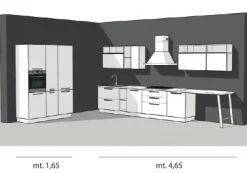 Cucina ad angolo americano Domino industriale Primacucine a prezzo ribassato