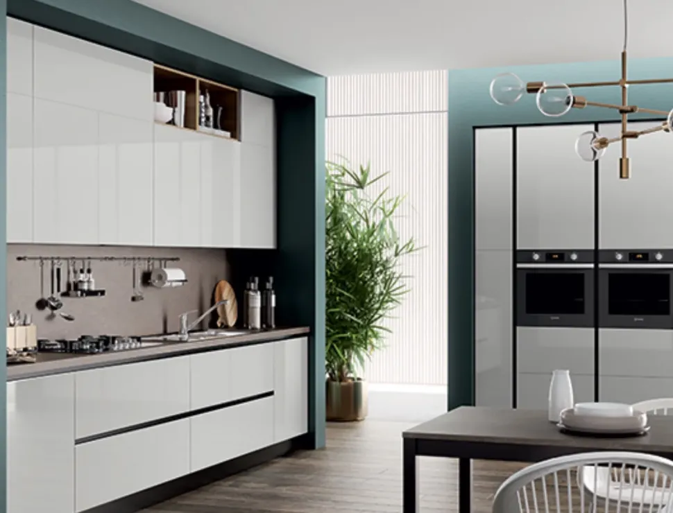 Cucina ad angolo in laccato lucido a prezzo scontato