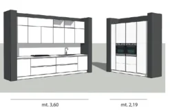 Cucina ad angolo in laccato lucido a prezzo scontato